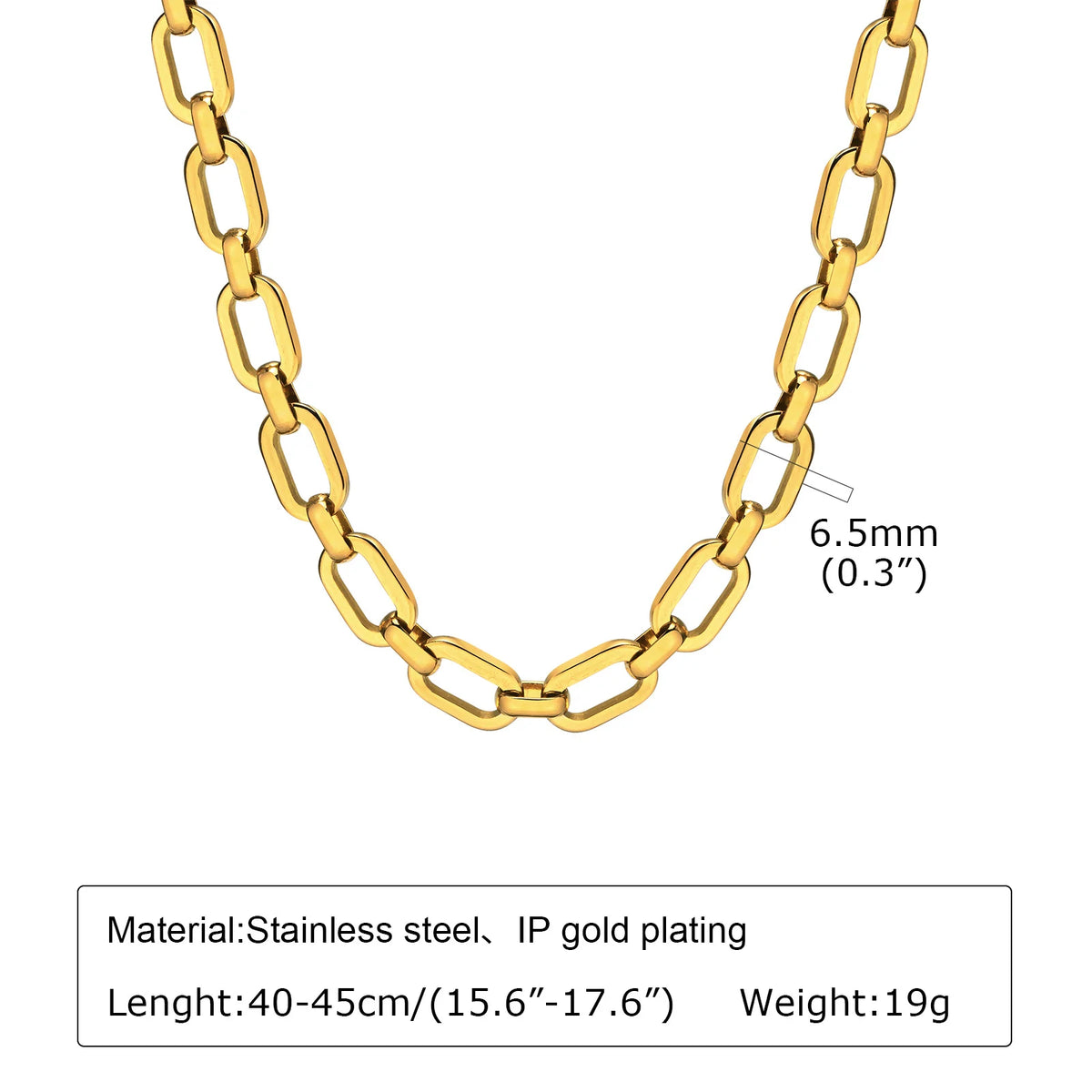 Gold Chunky Chain Link Necklace – Stainless Steel Women's Chain Link Necklace SPOT NC-1520G