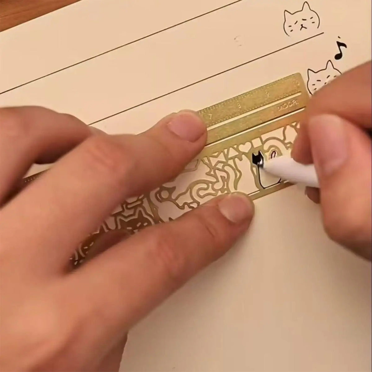 Cute Cat Metal Stencil Ruler – Planner & Drawing Template Stencil Ruler SPOT