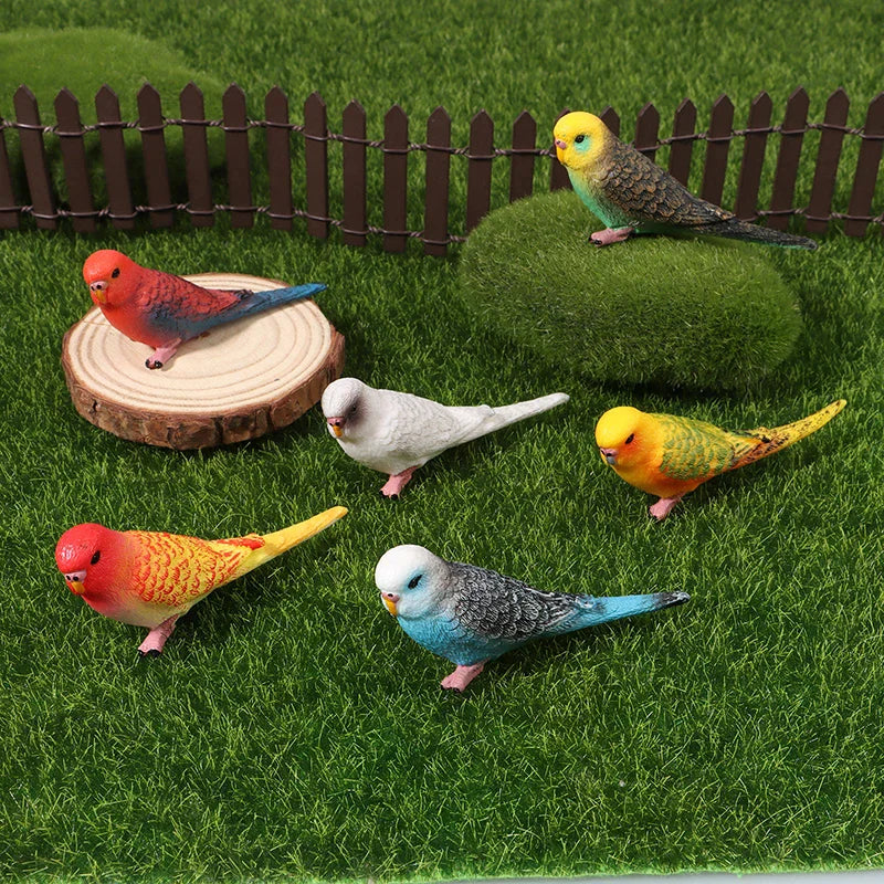 Realistic Parrot Bird Figurine – Miniature Resin Animal Model Bird Figurine Ornament SPOT