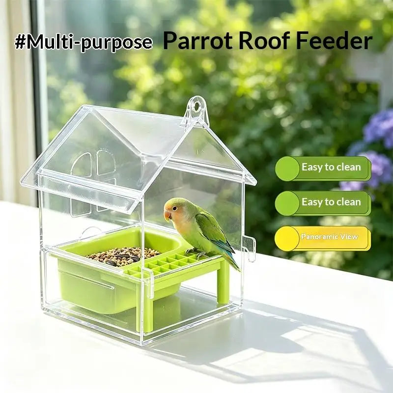 Hanging Bird Feeder Bowl – Anti-Scatter for Parrots & Lovebirds Bird Cage Feeder SPOT