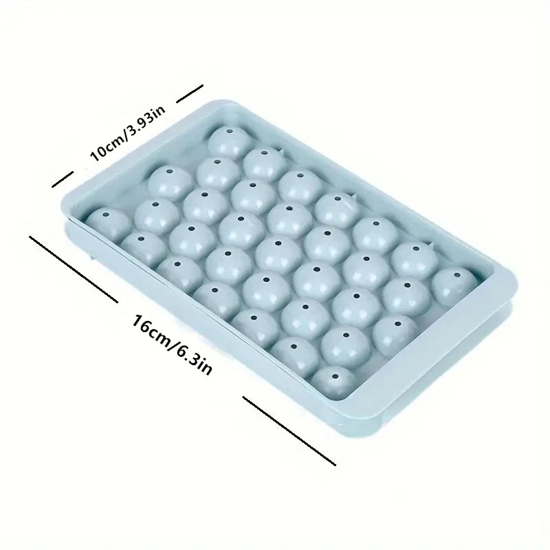 Round Ice Ball Maker Tray with Lid – 33-Grid Diamond Mold Ice Ball Maker Tray SPOT