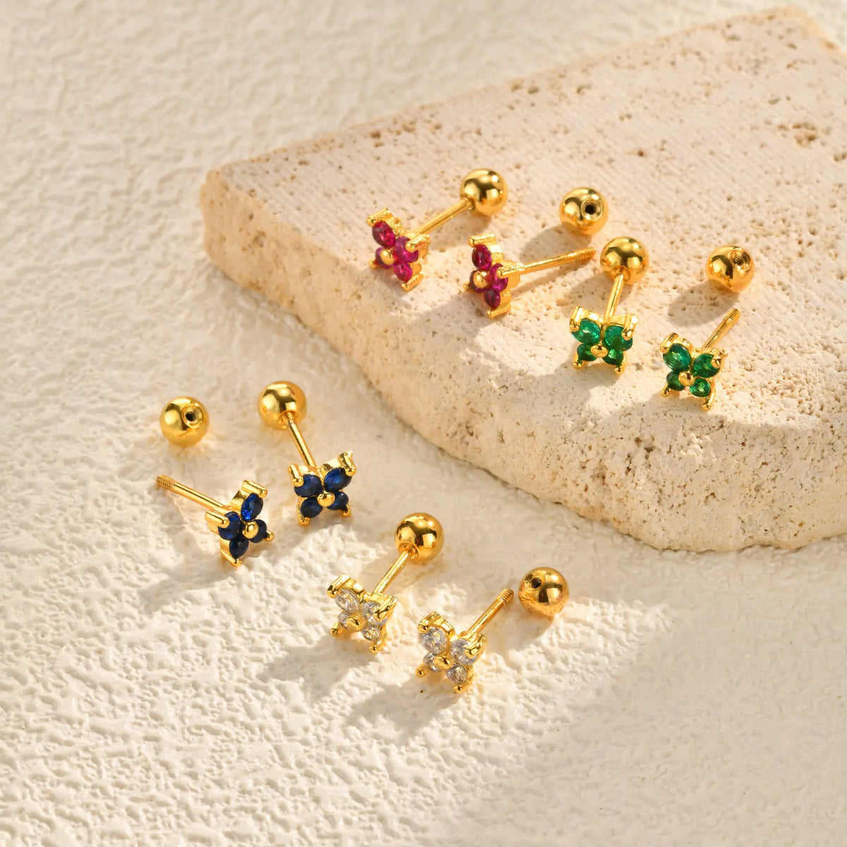 Butterfly CZ Stud Earrings – Hypoallergenic Stainless Steel Stud Earrings SPOT