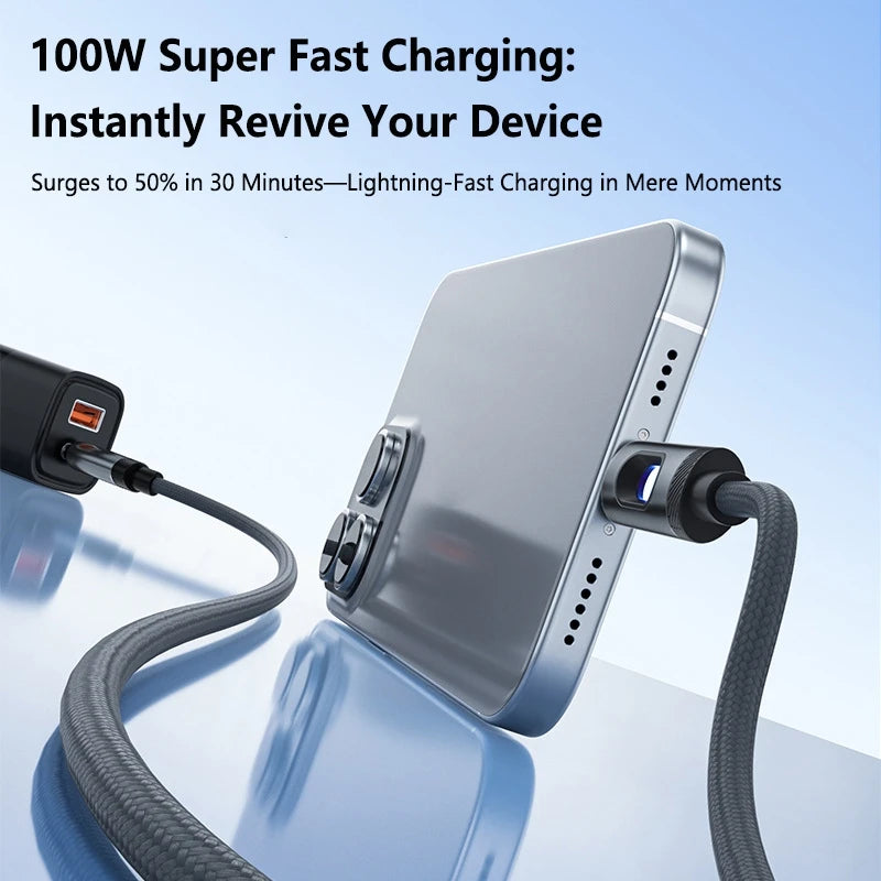 240W USB-C to USB-C Fast Charging Braided Cable – PD Cord USB-C Charging Cable SPOT