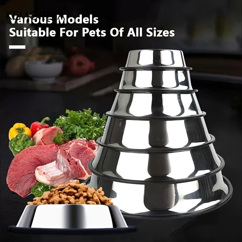 Stainless Steel Anti-Slip Anti-Ant Pet Bowl – 7 Sizes Pet Feeding Bowl SPOT
