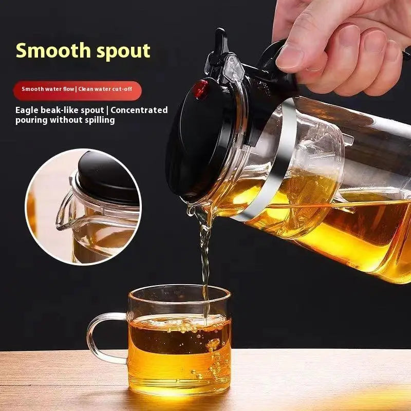 750ml Borosilicate Glass Filter Teapot with Lid | Home & Office Glass Filter Teapot SPOT