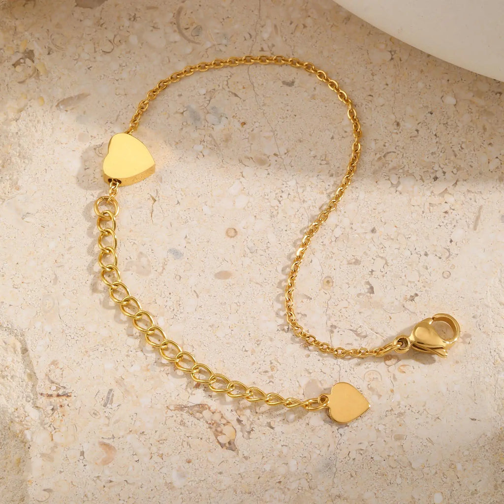 Kids Heart Anklet – Adjustable Gold Stainless Steel Foot Chain Kids Anklet SPOT
