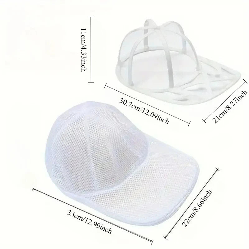 2-Pack Baseball Cap Washing Cage with Drying Rack & Laundry Bag Hat Washing Cage SPOT
