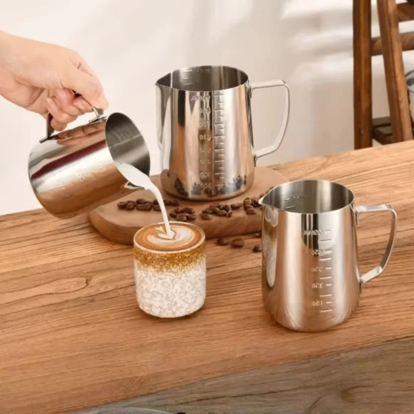 Barista Milk Frothing Pitcher 350ml – Stainless Steel Latte Jug Milk Frothing Pitcher SPOT