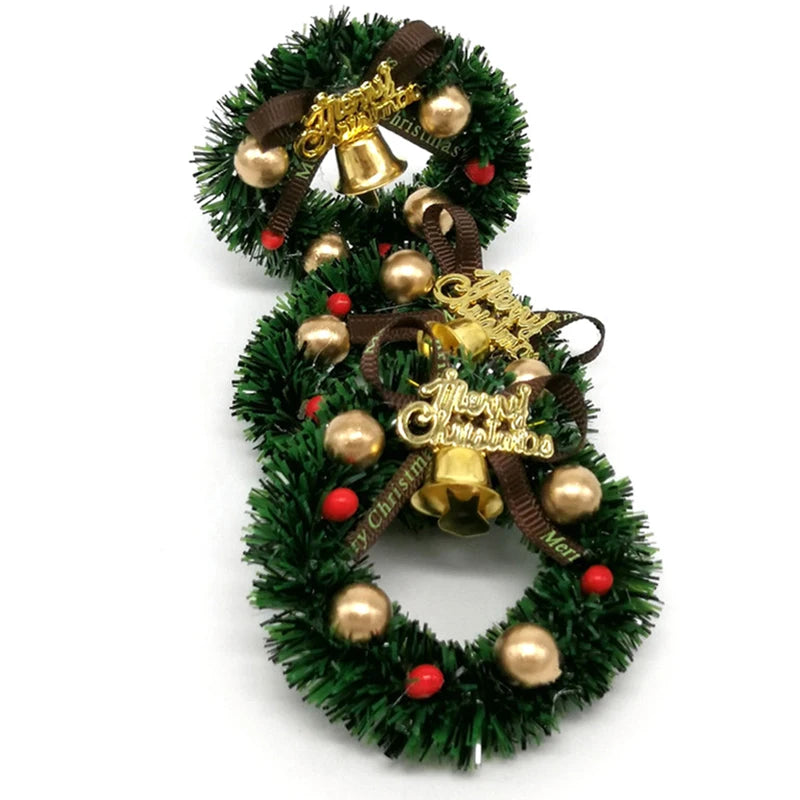 6cm Miniature Christmas Wreath – Dollhouse Holiday Decoration Dollhouse Accessory SPOT