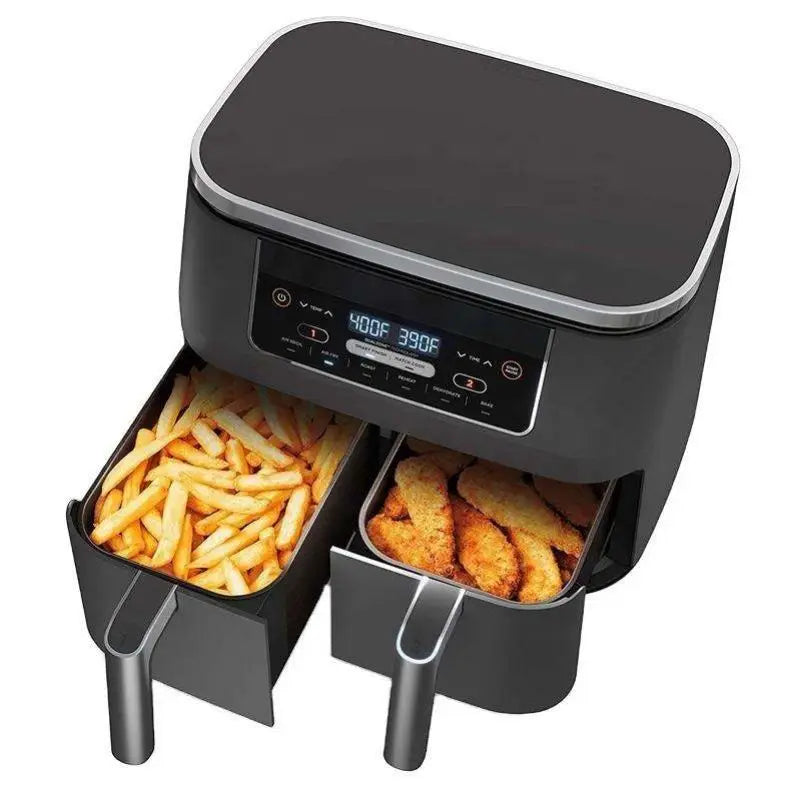DUTRIEUX 9L Dual Basket Digital Air Fryer | 4.5L+4.5L Dual Basket Air Fryer SPOT White US