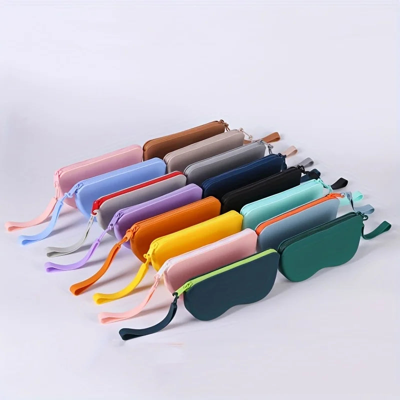Silicone Zipper Eyeglass & Sunglasses Case – Multi-Color Eyeglass Case SPOT