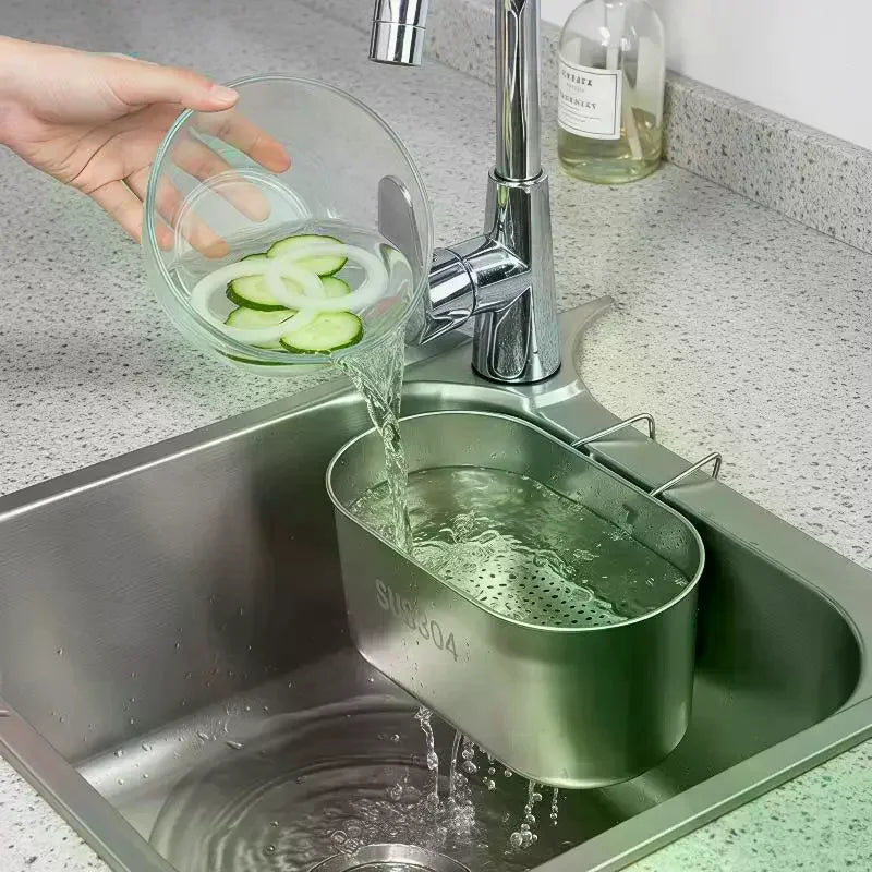 SUS304 Stainless Steel Sink Drain Basket – Dual Install Sink Drain Basket SPOT