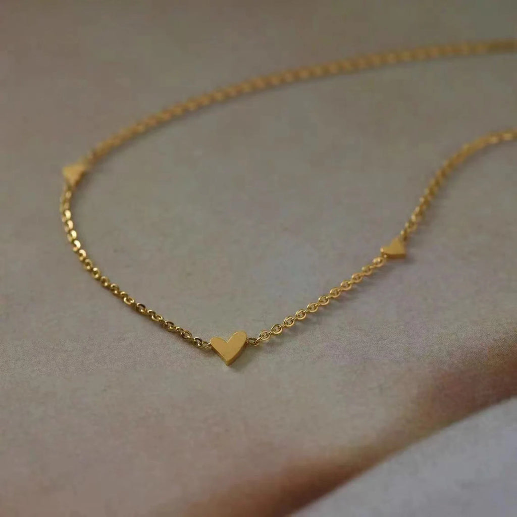 316L Stainless Steel Mini Heart Choker Clavicle Necklace Choker Necklace SPOT