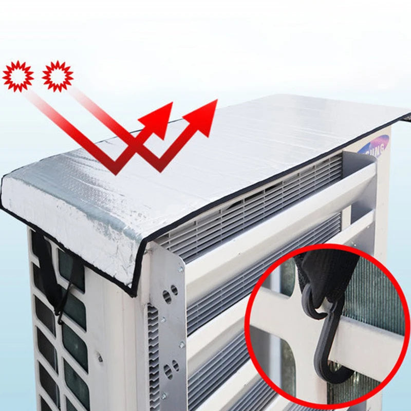 Outdoor Air Conditioner Cover – Aluminum Foil Sunscreen 100×50cm AC Unit Cover SPOT