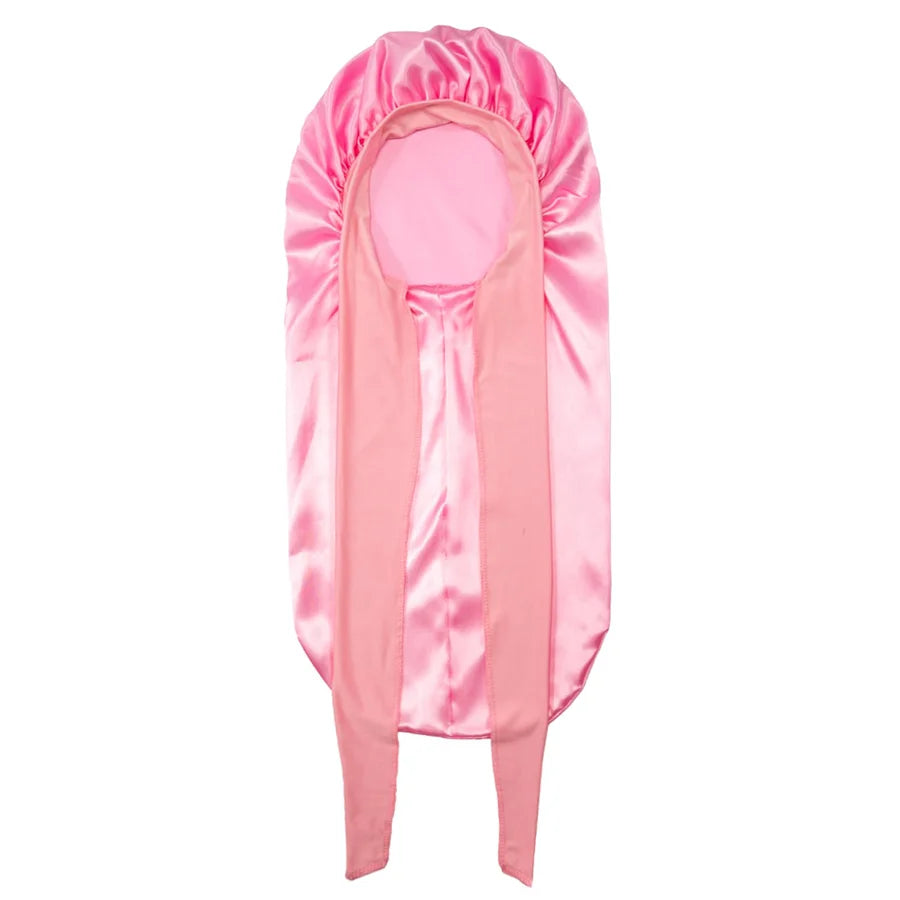 Women's XL Satin Silk Sleep Bonnet Cap & Elastic Hair Band Satin Sleep Bonnet SPOT Pink