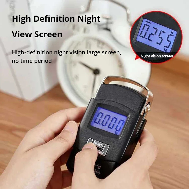 50kg Portable Digital Luggage Scale – LCD Hook Scale Digital Luggage Scale SPOT