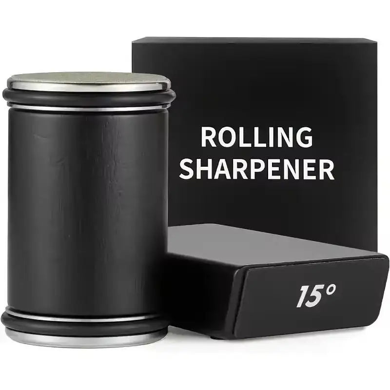 Double-Sided Diamond Roller Knife Sharpener 15 & 20 Degree Knife Sharpener SPOT Black S