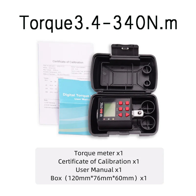 WISRETEC Digital Torque Adapter 0.1–340 N.m LED & Buzzer Digital Torque Adapter SPOT Torque3.4-340N.m
