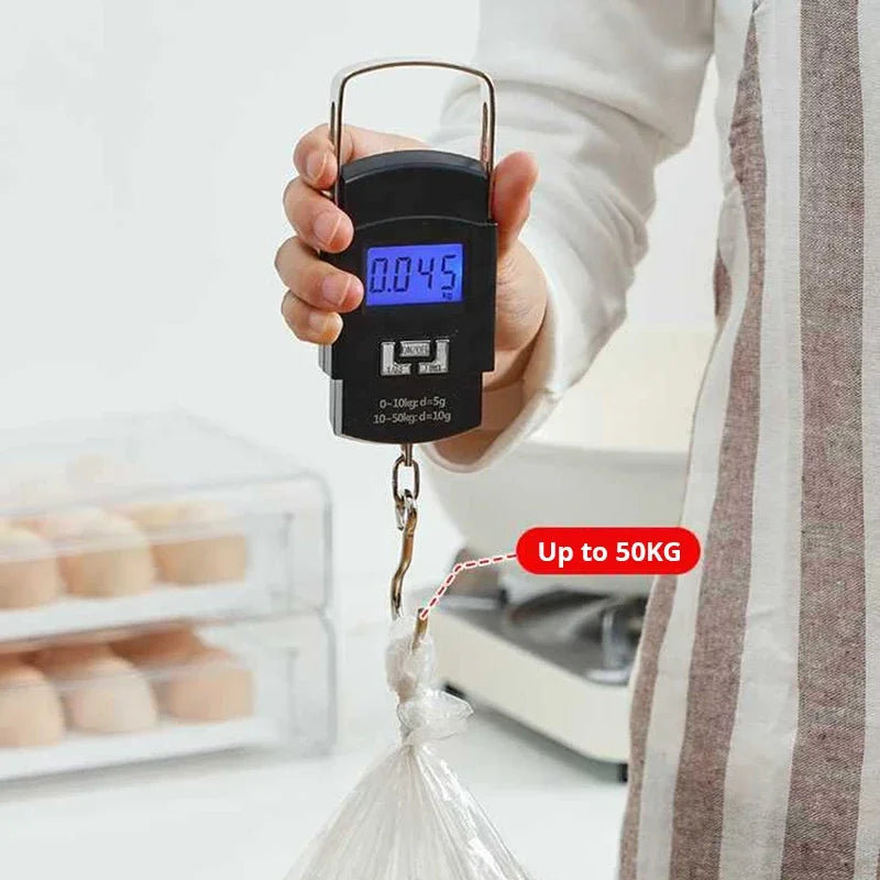 50kg Portable Digital Luggage Scale – LCD Hook Scale Digital Luggage Scale SPOT