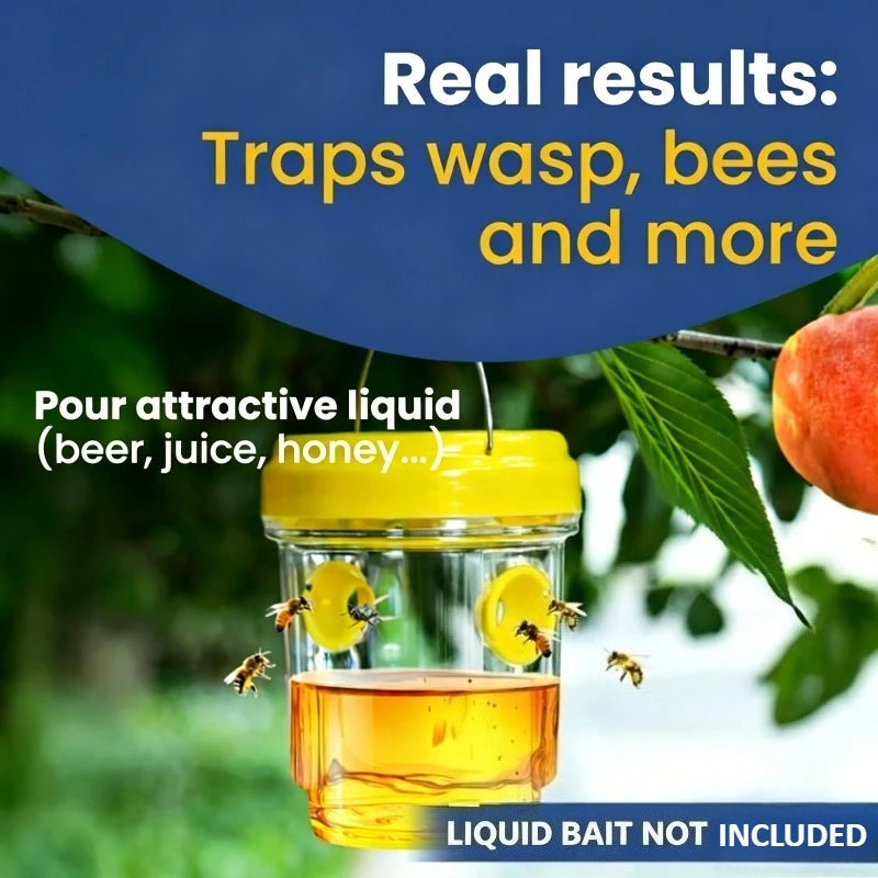 Clear Outdoor Insect Trap with Lid – Fruit Fly & Wasp Catcher Outdoor Insect Trap SPOT