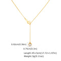 Music Note Heart CZ Lariat Y-Necklace | 18K Gold Stainless Steel Pendant Necklace SPOT NC-3114G