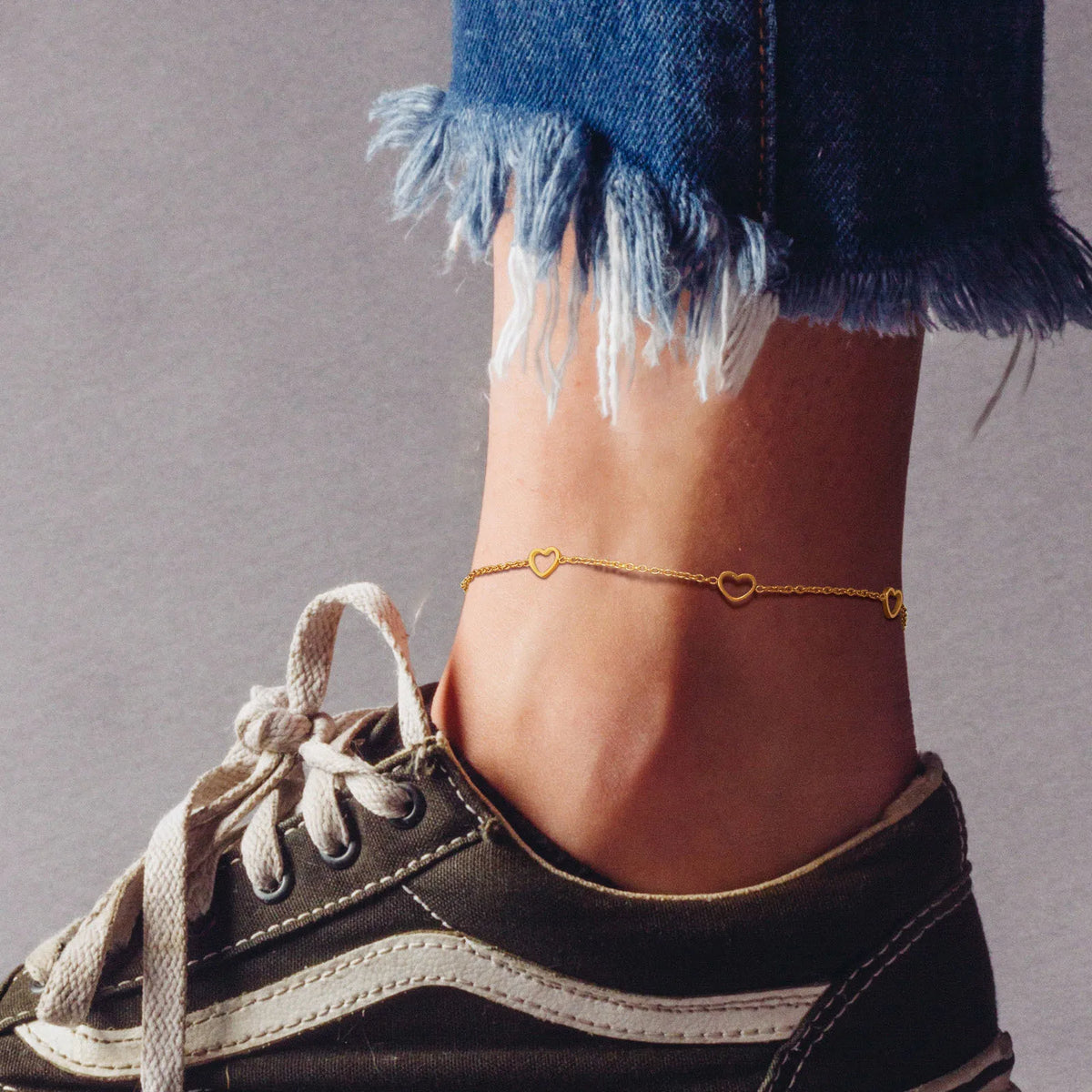 Heart Anklet Bracelet – Adjustable Gold Stainless Steel Anklet Anklet Bracelet SPOT