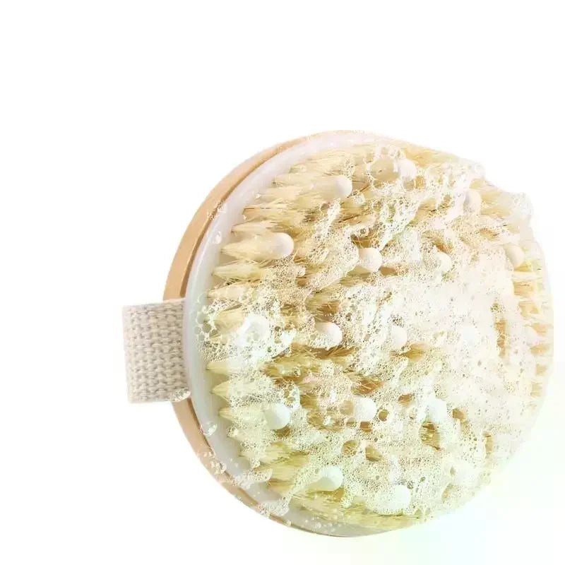 Wooden Long Handle Bath Brush – Natural Boar Bristles Body Bath Brush SPOT
