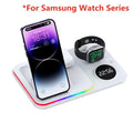 VIKEFON 4-in-1 Wireless Charging Station with Clock & Night Light Wireless Charging Station SPOT white for samsung