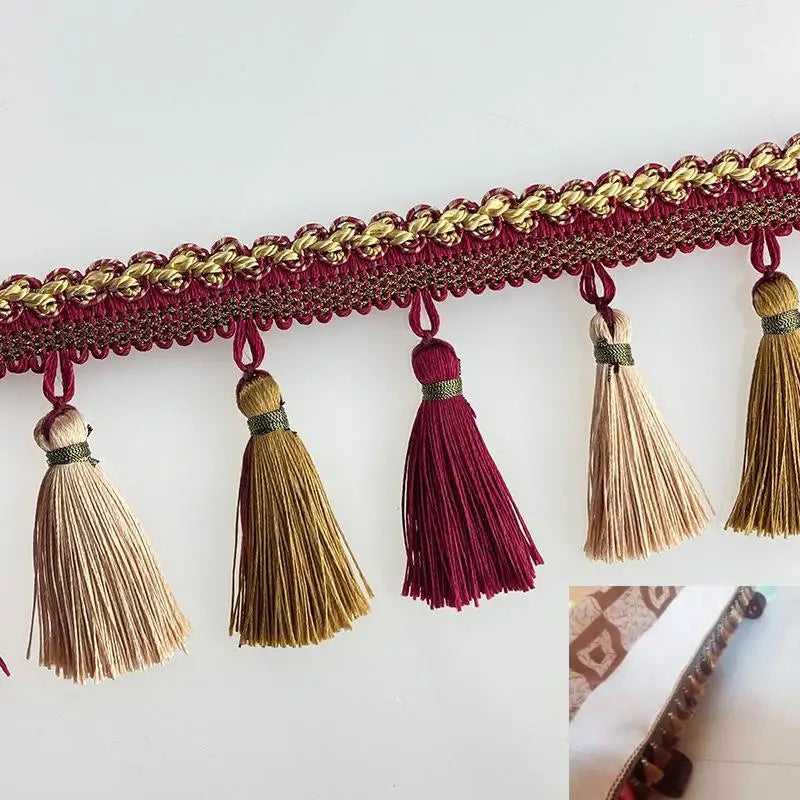 European Lace Curtain Tassels – Decorative Trim, Multi-Color Decorative Tassel Trim SPOT