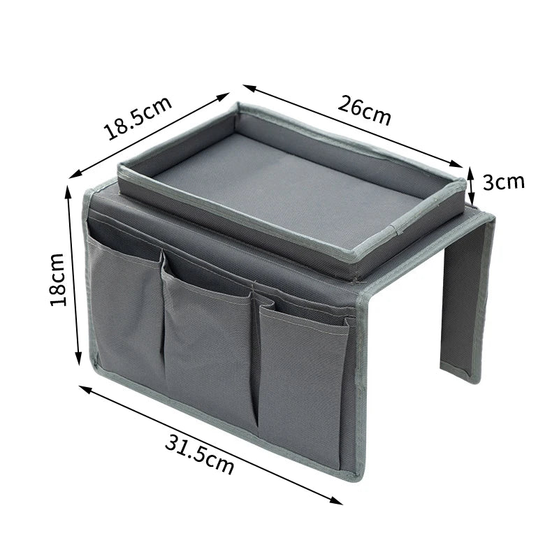 Sofa Armrest Hanging Storage Bag – Remote & Home Organizer Sofa Armrest Organizer SPOT Gray