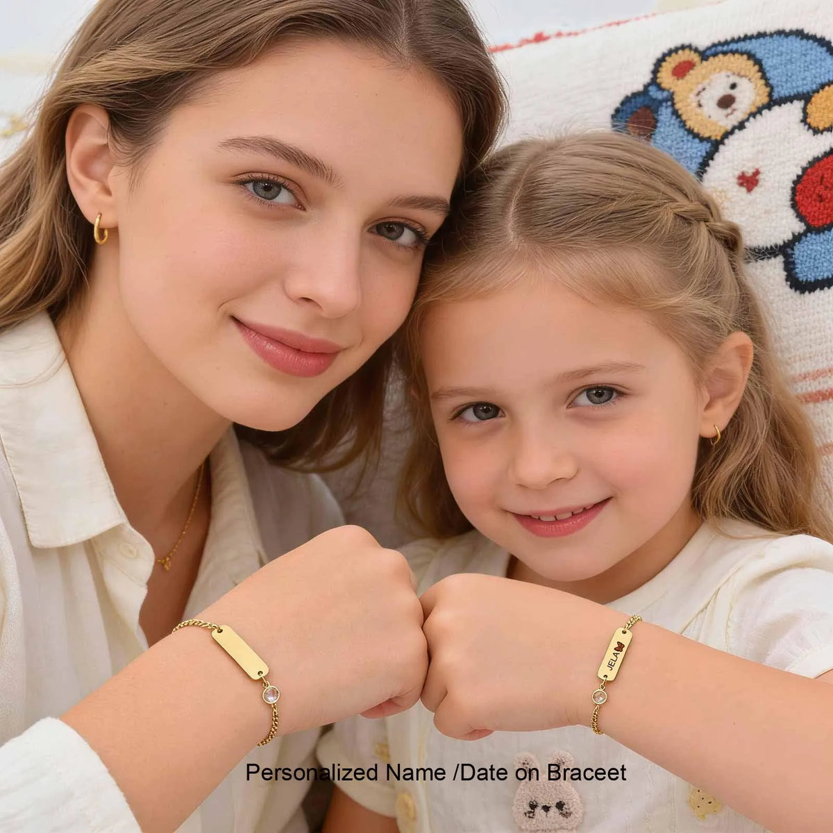 Personalized Name Baby Bracelet – 18K Gold Charm Toddler Gift Personalized Baby Bracelet SPOT
