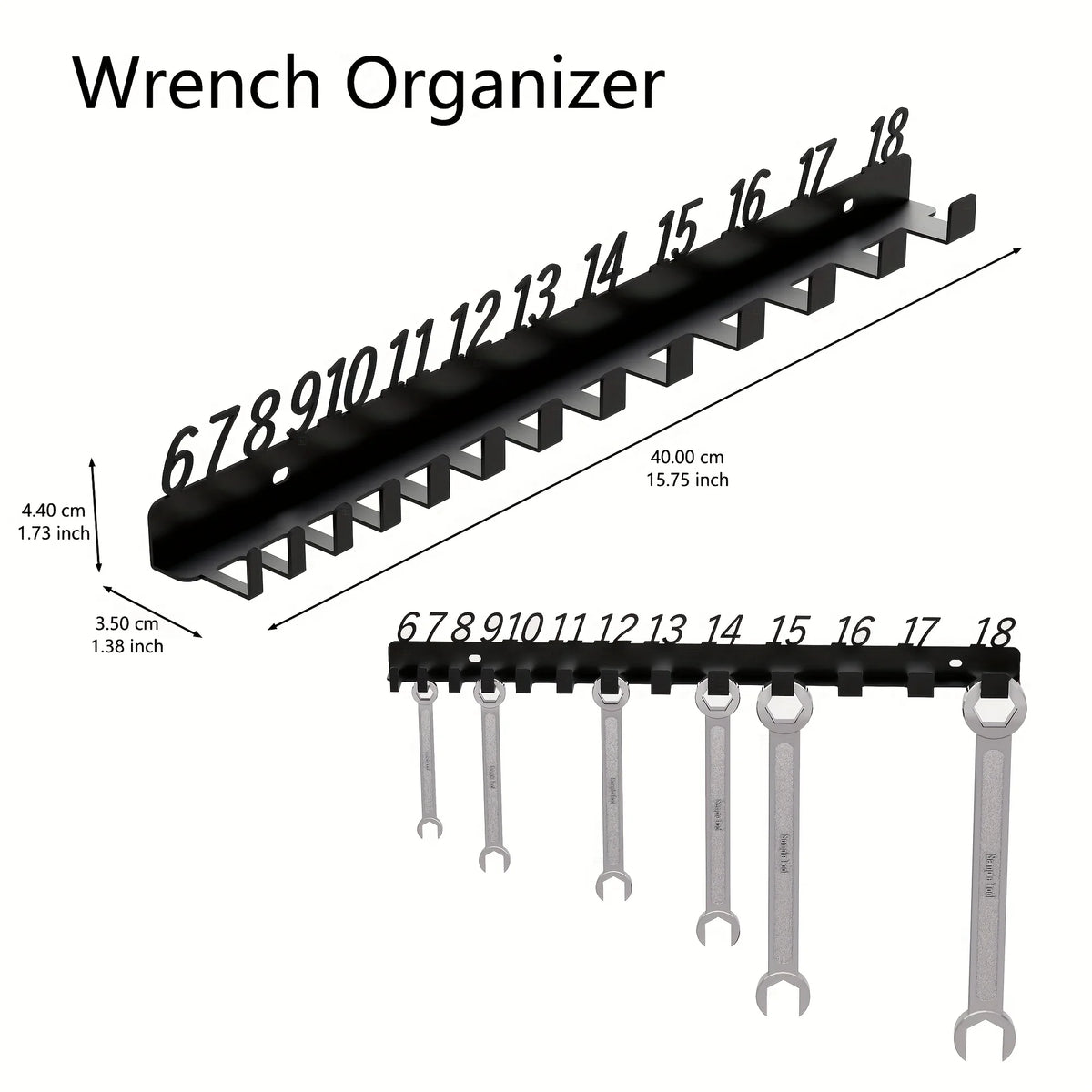 Wall-Mounted Numbered Wrench Hook Rack | Workshop Storage Tool Storage Rack SPOT 6-18