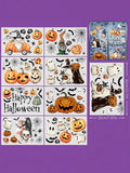 Halloween Static Window Clings – Ghost, Pumpkin, Bat & Spider Web Window Clings SPOT 1set