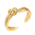 Love Knot Ring Women – 18K Gold CZ Adjustable Ring | Meaeguet Fashion Ring SPOT Default Title