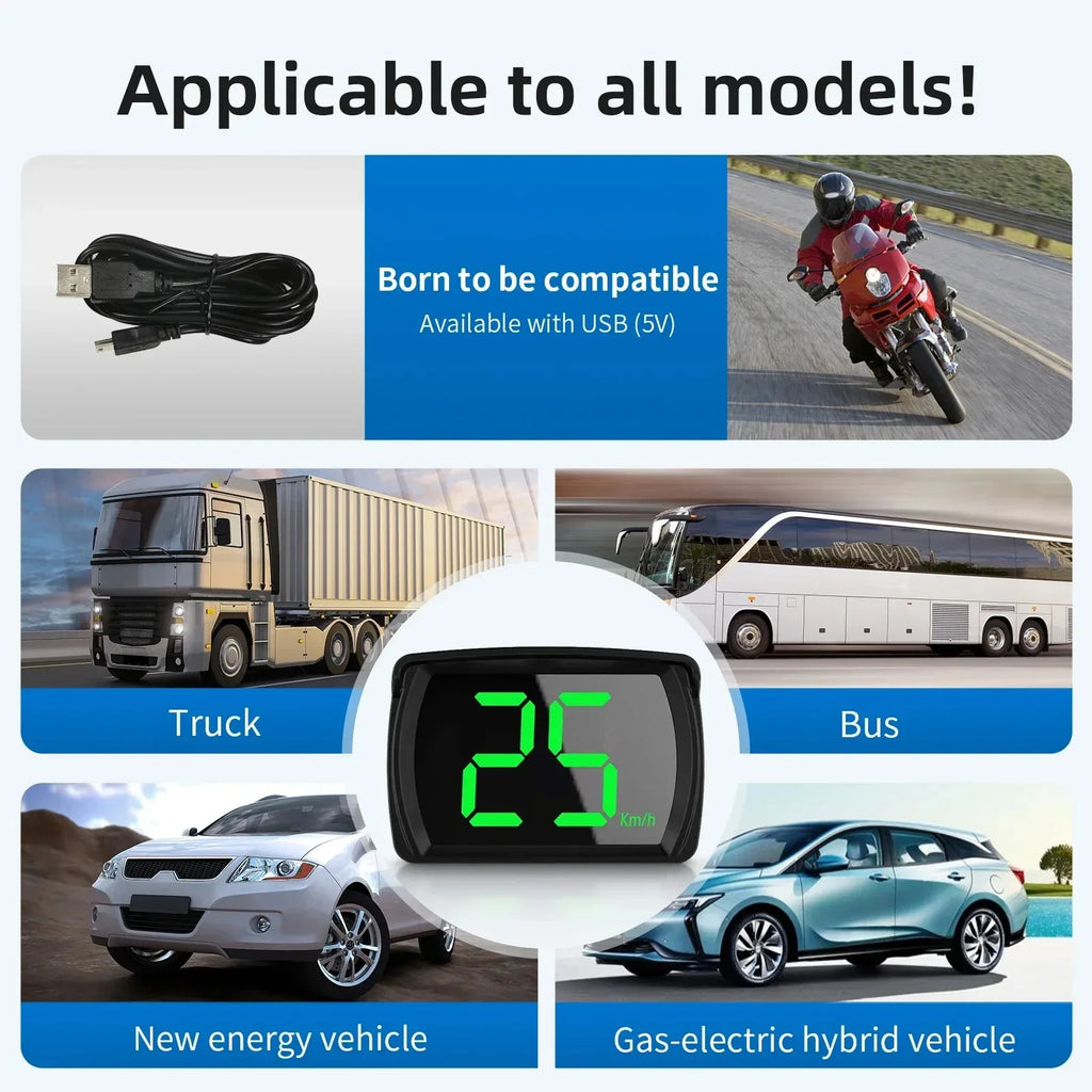 Car GPS HUD Head-Up Display – Digital KMH/MPH Speedometer Car HUD Display SPOT