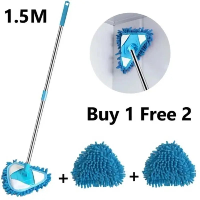 Long Handle Rotating Triangle Mop – Floor, Wall & Ceiling Rotating Triangle Mop SPOT A4