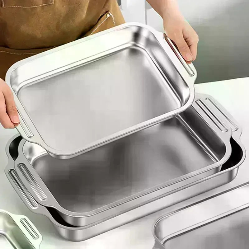Stainless Steel Baking Pan with Lid – Deep Dish, Oven Safe Stainless Steel Bakeware SPOT