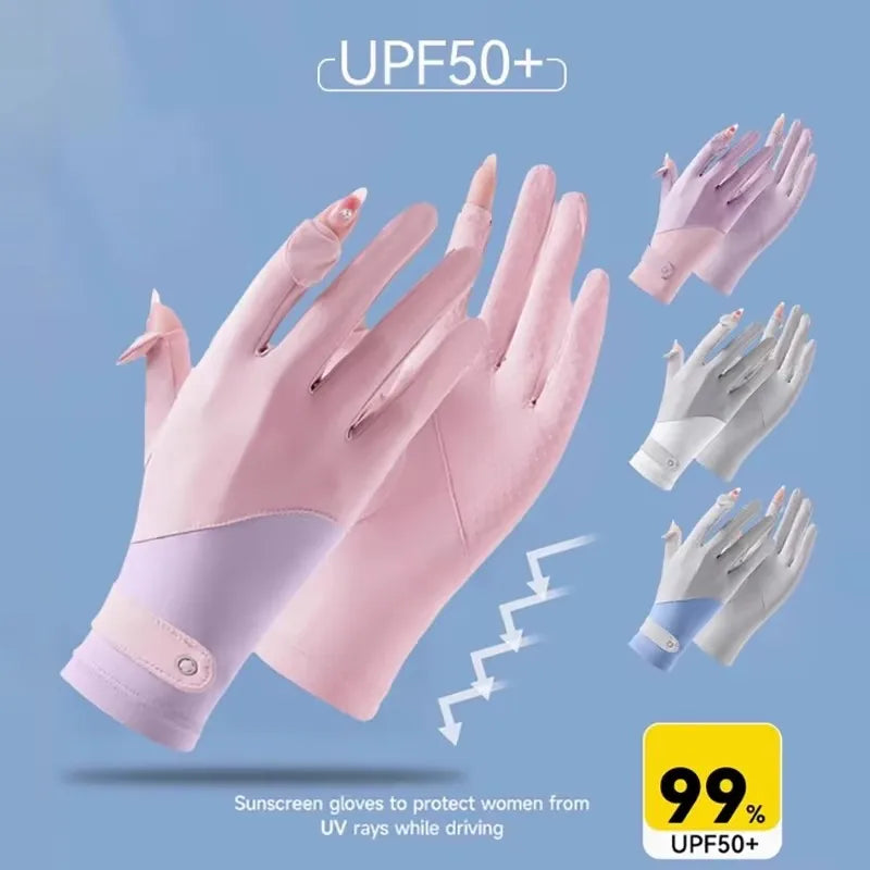 UV Ice Silk Driving Gloves – Touchscreen & Anti-Slip Sun Protection UV Driving Gloves SPOT