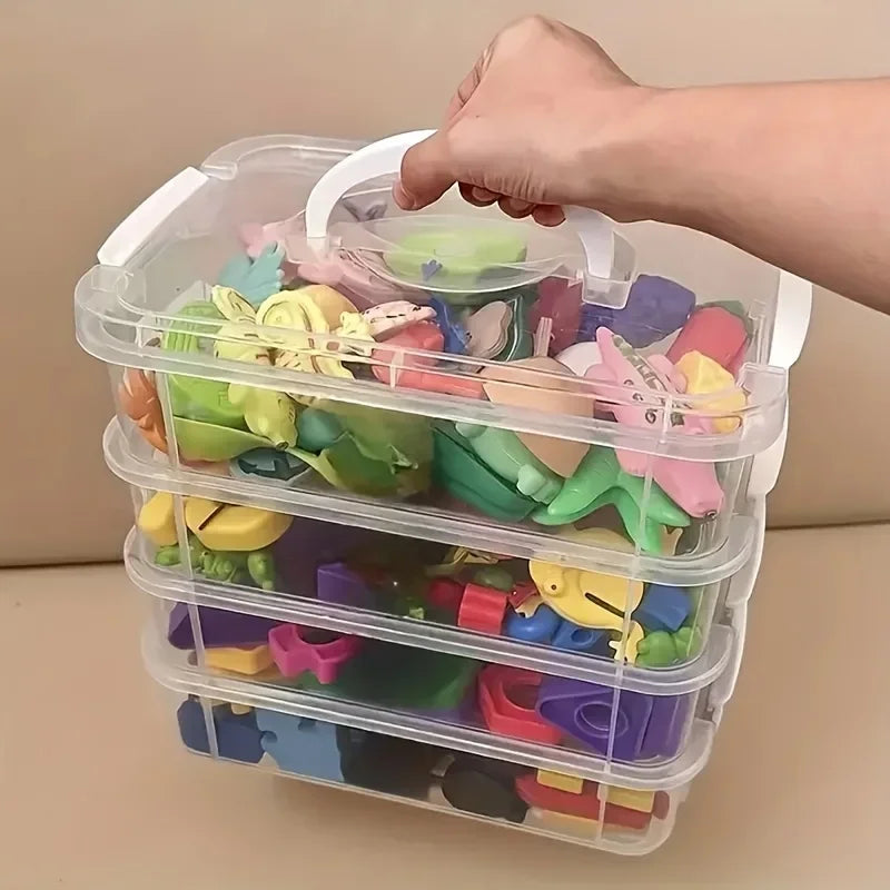 4-Tier Stackable Clear Storage Box with Lid | Extra Large Stackable Storage Box SPOT