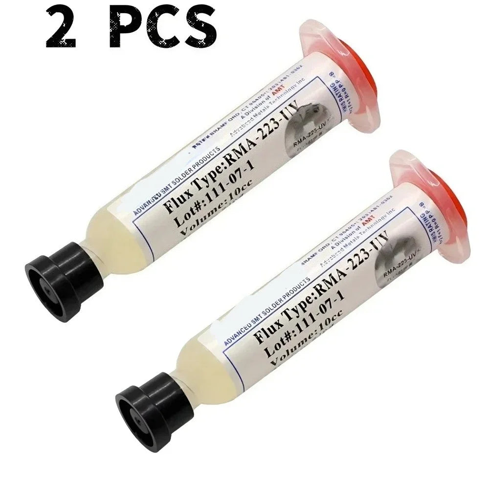 RMA-223 Rosin Soldering Flux Paste 10cc – No-Clean PCB BGA SMD Soldering Flux Paste SPOT 2 PCS RMA-223-UV