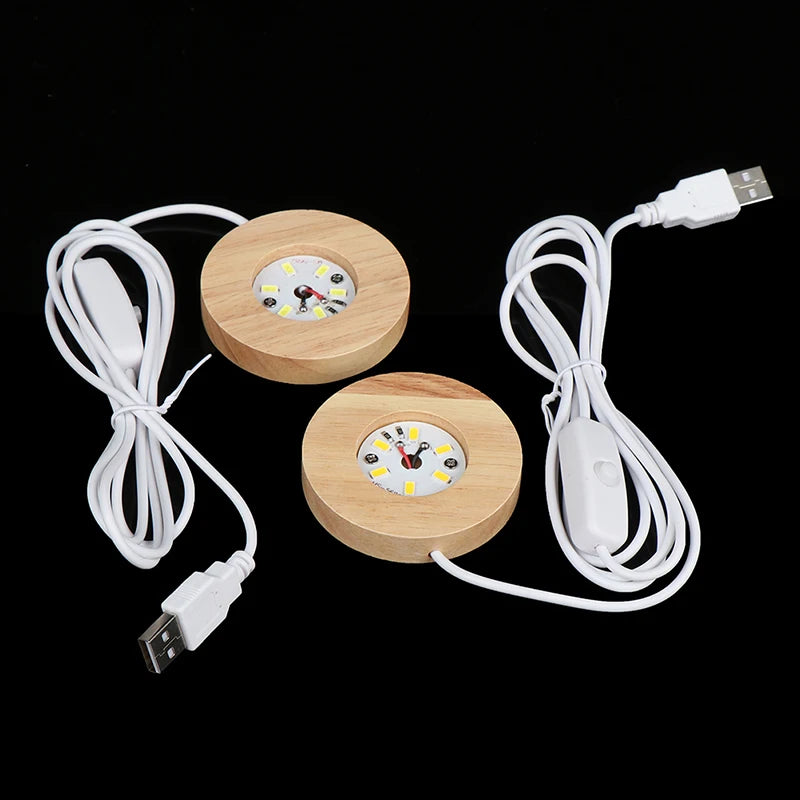 Wood LED USB Light Base – Crystal & Art Display Stand LED Display Stand SPOT