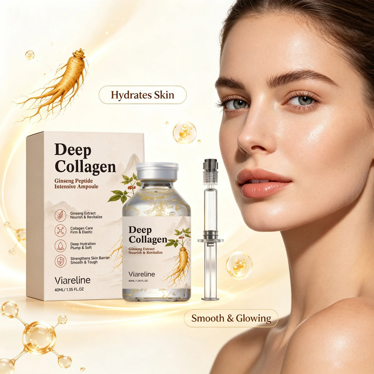 VIARELINE Ginseng Collagen Ampoule Serum – Firming & Brightening Face Serum SPOT