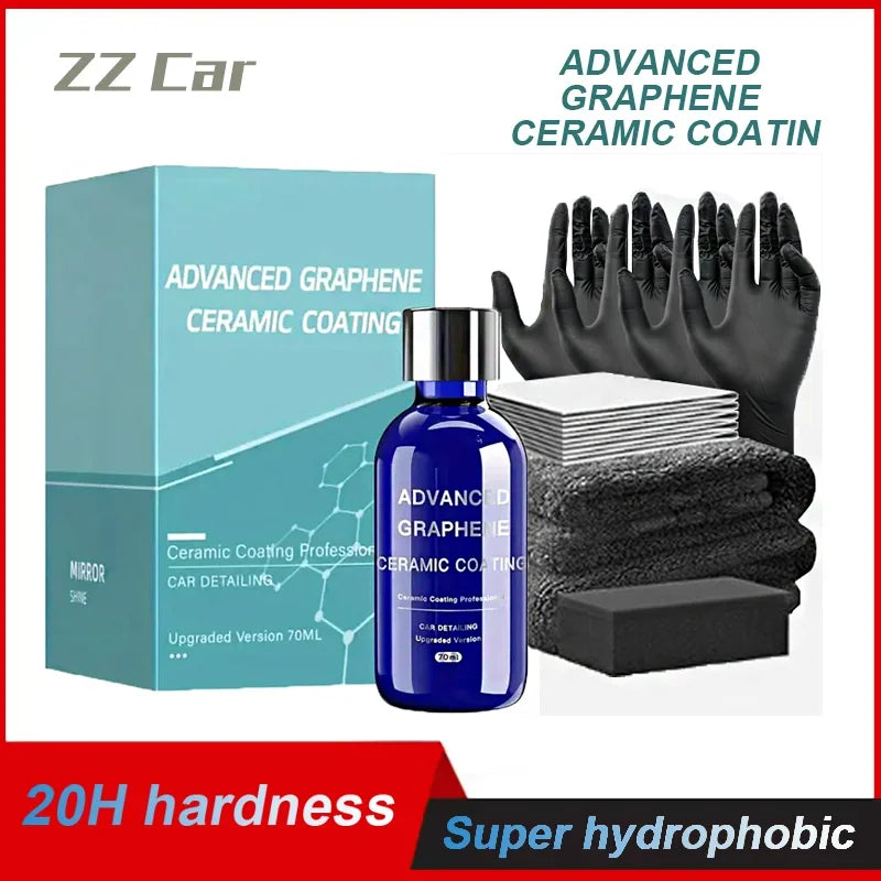 GLASKLARE 70ml Graphene Ceramic Coating 12H | 10+ Year Car Shield Ceramic Coating Kit SPOT