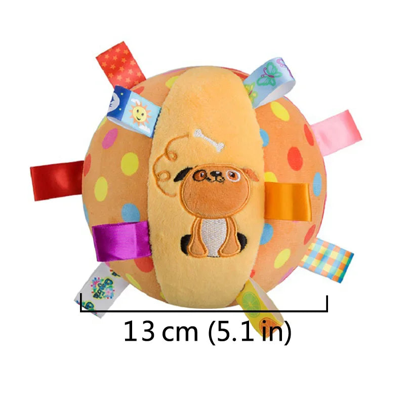Interactive Ball Dog Toy – Bite-Resistant Plush Handle & Bells Interactive Dog Toy SPOT