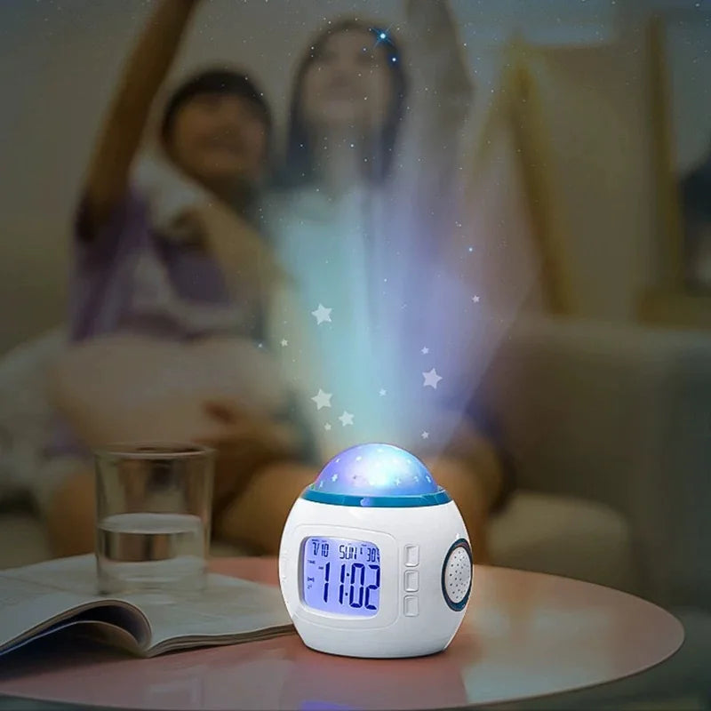 Star Sky LED Projection Alarm Clock – Color Night Light Projection Alarm Clock SPOT