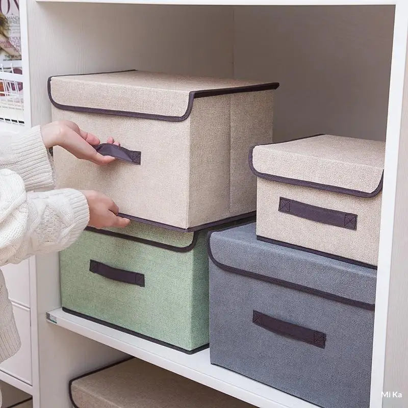 Foldable Non-Woven Storage Box – Dustproof Home Organizer Foldable Storage Box SPOT