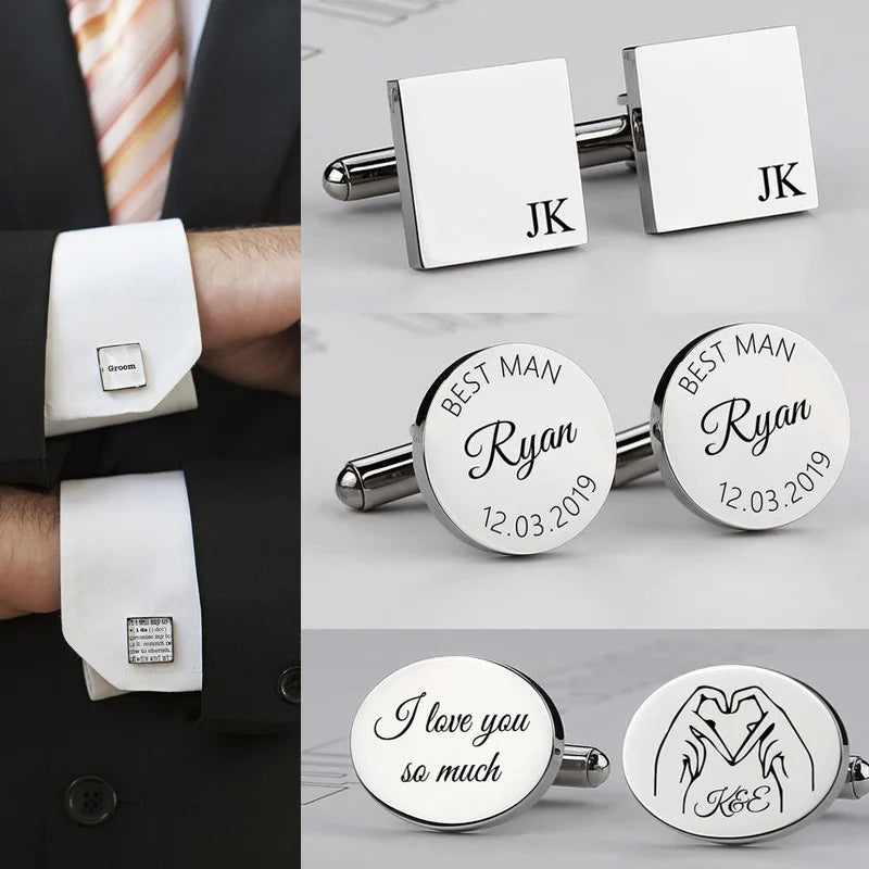 Custom Engraved Cufflinks for Men – Personalized Wedding Gift Personalized Cufflinks SPOT