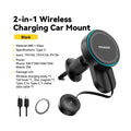 Essager 2-in-1 Magnetic Wireless Car Charger 15W + Watch Wireless Car Charger SPOT black