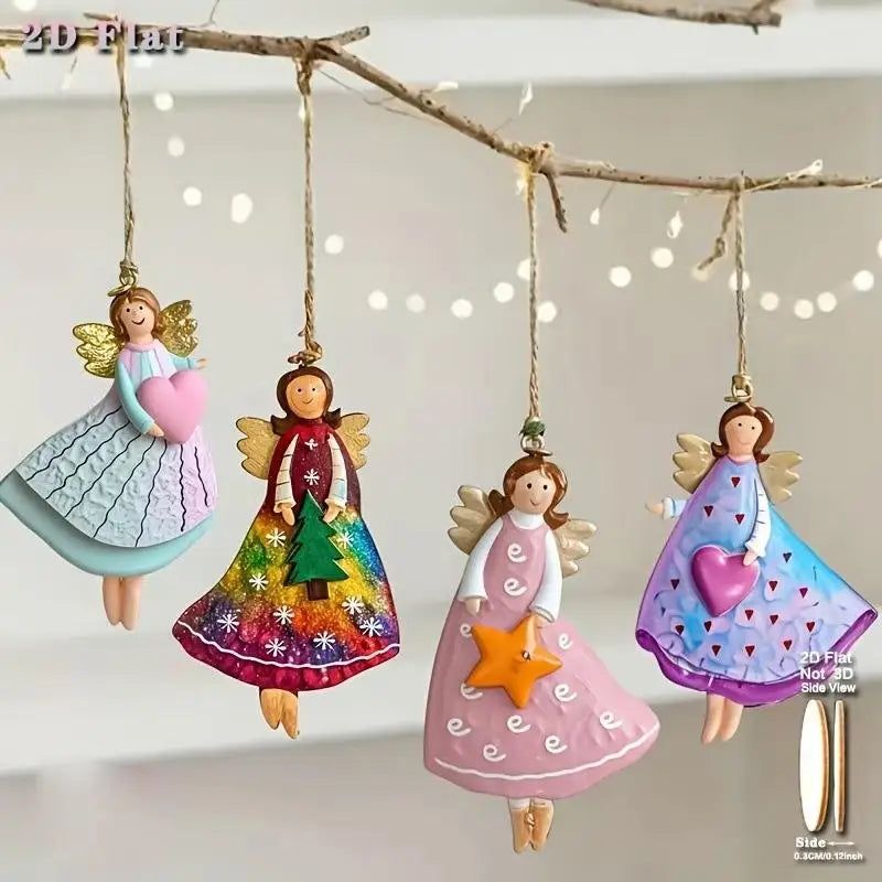 4-Pack Vintage Handmade Angel Christmas Ornaments | Set of 4 Christmas Ornaments SPOT