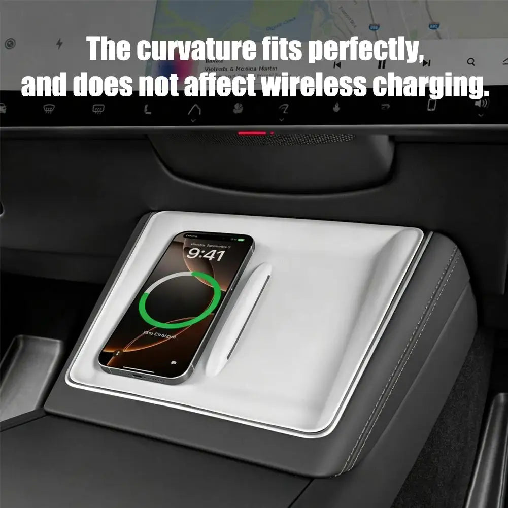 Wireless Charging Silicone Pad – Tesla Model Y/YL Juniper 2026 Car Console Charger Pad SPOT